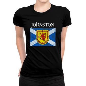 Johnston Clan Scottish Name Scotland Flag Women T-shirt | Mazezy