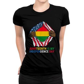 Juneteenth Is My Independence Day African American Flag Hero Women T-shirt - Thegiftio UK