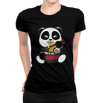 Kawaii Panda Ramen Eater Japanese Noodle Soup Food Lover Women T-shirt | Mazezy