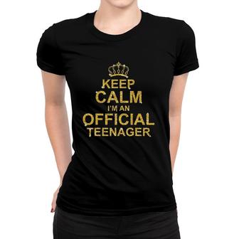 Keep Calm Im An Official Teenager Girls 13Th Birthday Women T-shirt | Mazezy