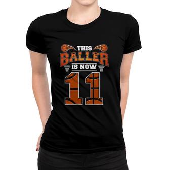 Kids 11 Years Old Birthday Boy Basketball 11 Years Old Women T-shirt - Seseable