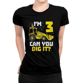 Kids 3 Can You Dig It Construction Truck 3Rd Birthday Boys Gift Women T-shirt - Seseable