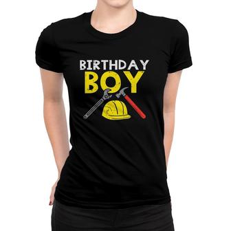 Kids Birthday Boy Construction Hard Hat Cute 3Rd Birthday Boys Women T-shirt - Seseable