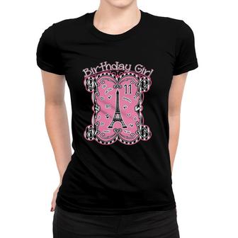 Kids Girls 11Th Birthday Paris France French Theme 11 Years Old Women T-shirt - Seseable
