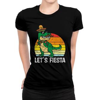 Kids Lets Fiesta Mexican Dino Trex Cinco De Mayo Toddler Boys Women T-shirt - Seseable