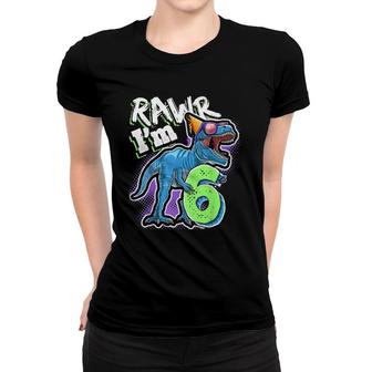 Kids Rawr Im 6 6Th Birthdayrex Dinosaur Party Gift Boys Women T-shirt - Seseable