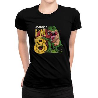 Kids Rawr Im 8 8Th Birthdayrex Dinosaur Decorations Gift Boys Women T-shirt | Mazezy