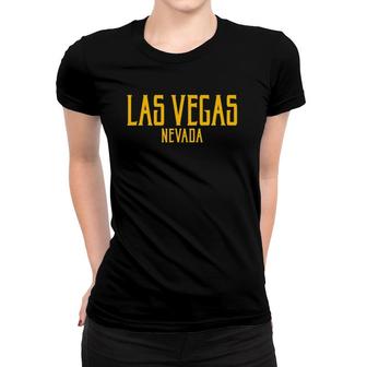 Las Vegas Nevada Vintage Text Amber Print Women T-shirt | Mazezy