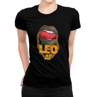 Leo Af Girl Juicy Lips Leopard Astrology Zodiac Sign Women T-shirt - Seseable