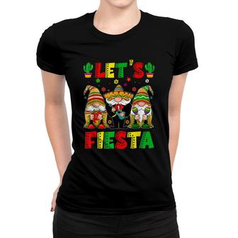 Lets Fiesta Poncho Sombrero Mexican Gnomes Cinco De Mayo Women T-shirt - Seseable
