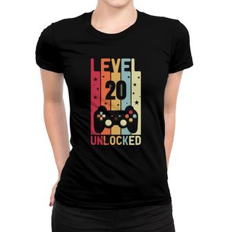 Level 20 Unlocked Since I Was Born 2002 And I Gave Great 20Th Birthday Women T-shirt - Seseable