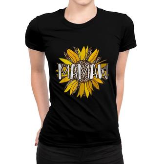 Mamaw Gifts - Leopard Print Sunflower Flower Women Grandma Women T-shirt - Seseable