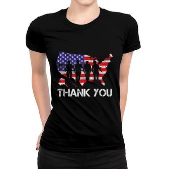 Memorial Day 4Th Of July Thank You Soldiers Retro Vintage Women T-shirt - Seseable