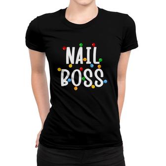 Mglm Nail Boss Christmas Light Merry Xmas Nail Polish Life Women T-shirt | Mazezy