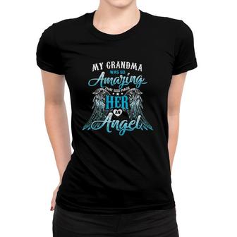 My Grandma Was So Amazing That God Made Her An Angel Blue Angel Wings Version Women T-shirt - Seseable
