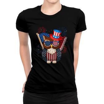 Owl American Flag 4Th Of July Independence Day Owl Lovers Women T-shirt - Seseable