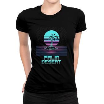 Palm Desert Ca Retro Vintage 80S Sunset Palm Tree Souvenir Women T-shirt | Seseable CA