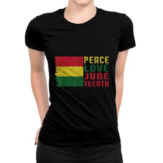 Peace Love Juneteenth African Black Freedom Funny Women T-shirt - Thegiftio UK