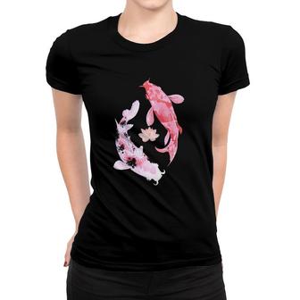 Pink Koi Fish Japanese Koi Art Lucky Animal Carp Pond Women T-shirt | Mazezy