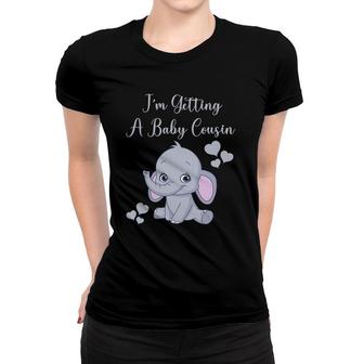 Promoted To Big Cousin Cute Elephant Pregnancy Announcement Women T-shirt | Mazezy