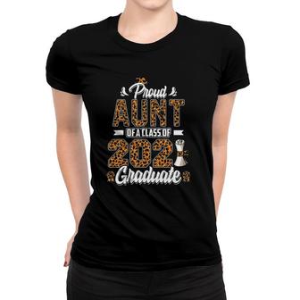 Proud Aunt Of A Class Of 2021 Graduate Senior 21 Leopard Women T-shirt - Seseable