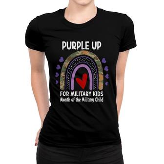 Purple Up For Military Kids Military Child Month Rainbow Women T-shirt - Seseable