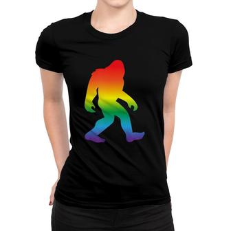 Rainbow Bigfoo Cute Funny Gay Pride Month Lgbtq Gift Women T-shirt - Seseable