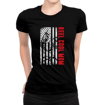 Reel Cool Mom Fishing Patriotic American Flag Usa Gift Women T-shirt - Seseable