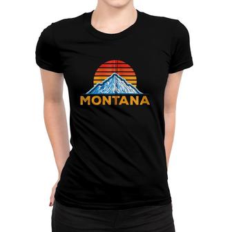 Retro Montana Home Graphic Icon Souvenir Us State Pride Top Zip Women T-shirt - Seseable