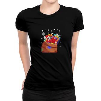 Santa Sloth Premium Funny Cute Christmas Holiday Women T-shirt - Monsterry