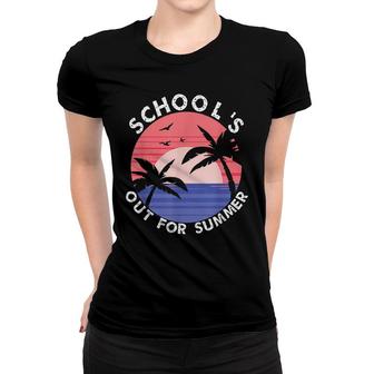 Schools Out For Summer Last Day Of School Retro For Teacher Women T-shirt - Seseable
