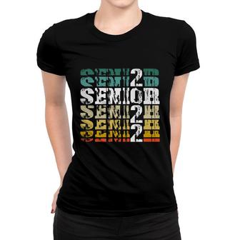 Senior 2022 Class Of Graduation Vintage Us Flag High School Women T-shirt - Seseable