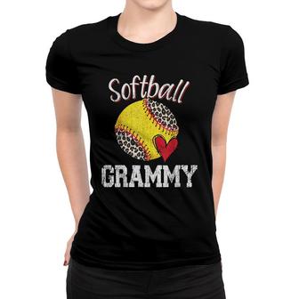 Softball Grammy Leopard Ball Funny Mothers Day Women T-shirt - Seseable
