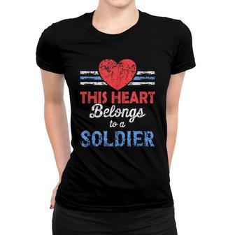 Soldiers Wife My Heart Belongs To A Soldier Military Women T-shirt - Seseable