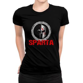 Sparta Warrior Helmet Gladiator Greece Malaka Antique Women T-shirt | Mazezy