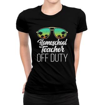 Sunglasses Beach Sunset Summer Homeschool Teacher Off Duty Women T-shirt - Seseable