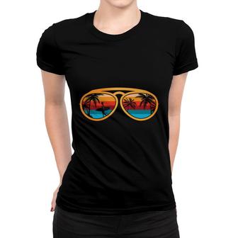 Sunset Retro Vintage Sunglasses Beach Retro Sunset Women T-shirt - Seseable