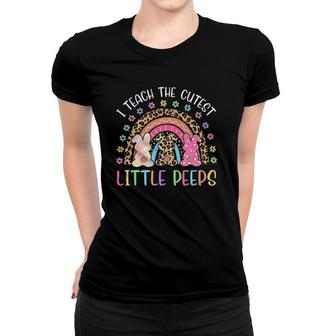 Teach The Cutest Little Bunnies Prek Teacher Easter Rainbow Women T-shirt | Mazezy