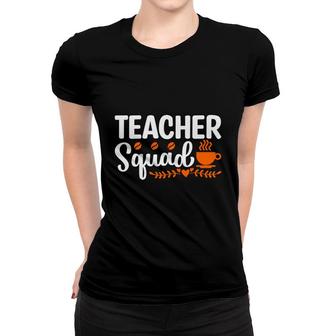 Teacher Squad Heart Orange And White Great Graphic Women T-shirt - Seseable