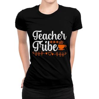 Teacher Tribe Orange And White Great Graphic Women T-shirt - Seseable