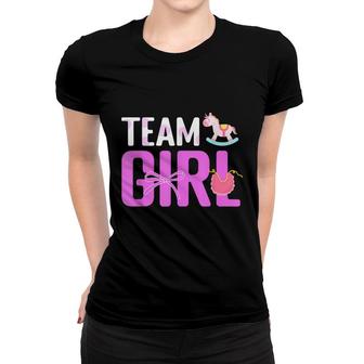 Team Girl Baby Announcement Future Parents Gender Reveal Women T-shirt - Seseable