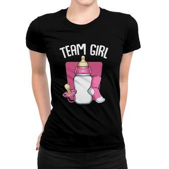 Team Girl Pink Funny Gender Reveal Baby Shower Party Family Women T-shirt | Mazezy