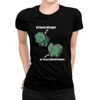 Triceratops Tricerabottoms Funny Dinosaur Gift Women T-shirt | Mazezy