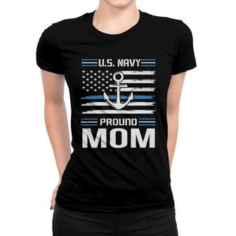 Us Navy Pround Mom Veteran 2022 Blue White Women T-shirt - Seseable