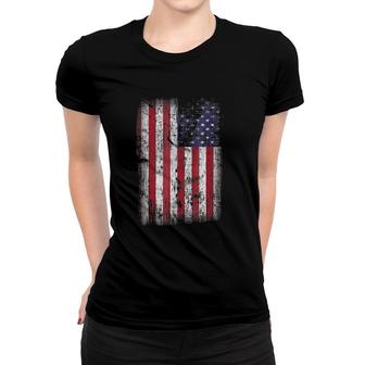 Usa Flag 4Th July 4 Red White Blue Stars Stripes Tee Women T-shirt - Seseable