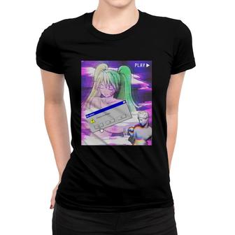 Vaporwave Aesthetic Japanese Style Anime Women T-shirt | Mazezy