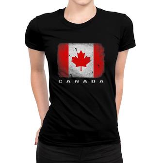Vintage Canada Canadian Flag Gift Women T-shirt | Mazezy