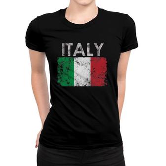 Vintage Italian Italy Flag Pride Gift Women T-shirt - Seseable