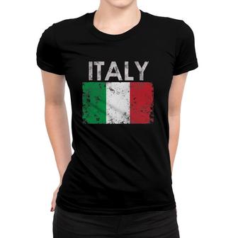 Vintage Italy Italia Italian Flag Pride Gift Women T-shirt - Seseable