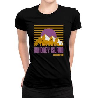 Whidbey Island Vintage Mountains Hiking Washington Retro Women T-shirt | Mazezy